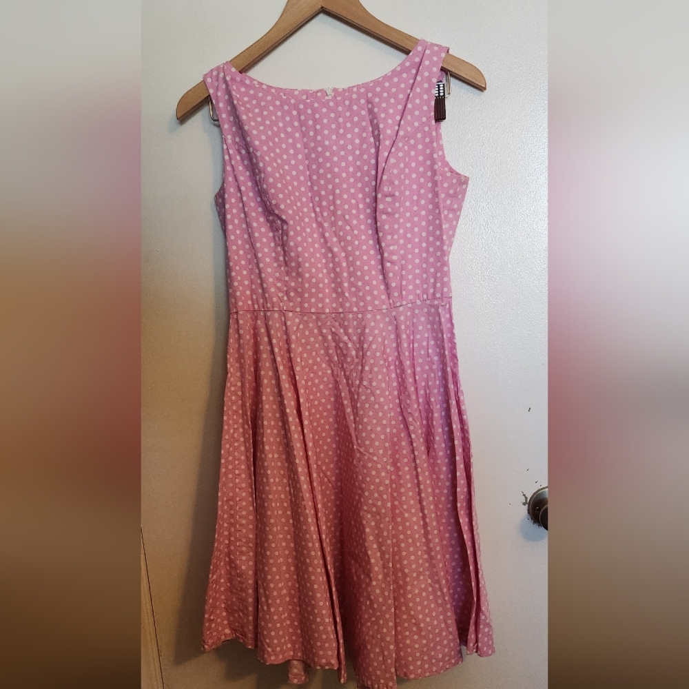 Fifties Pink Polka Dot Dress